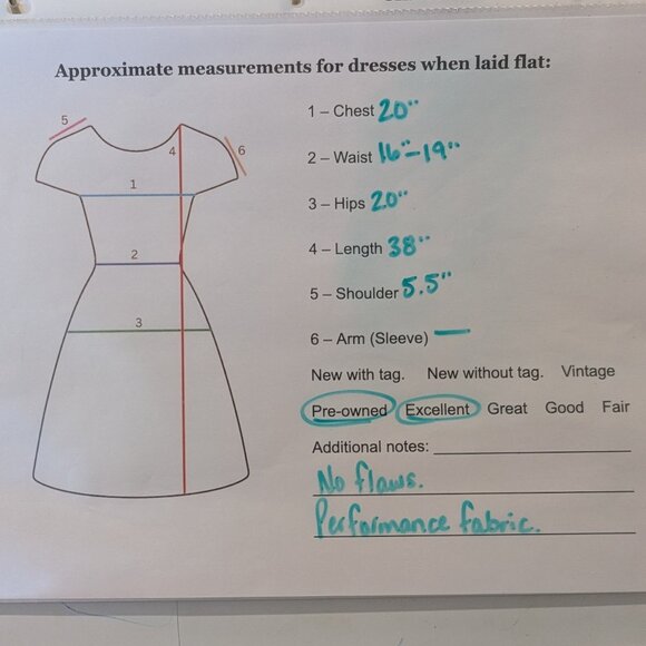 MOUNTAINS & ISLES Sun Haven Dress S Ice Blue Performance Stretch Pockets V-Neck - Picture 7 of 7